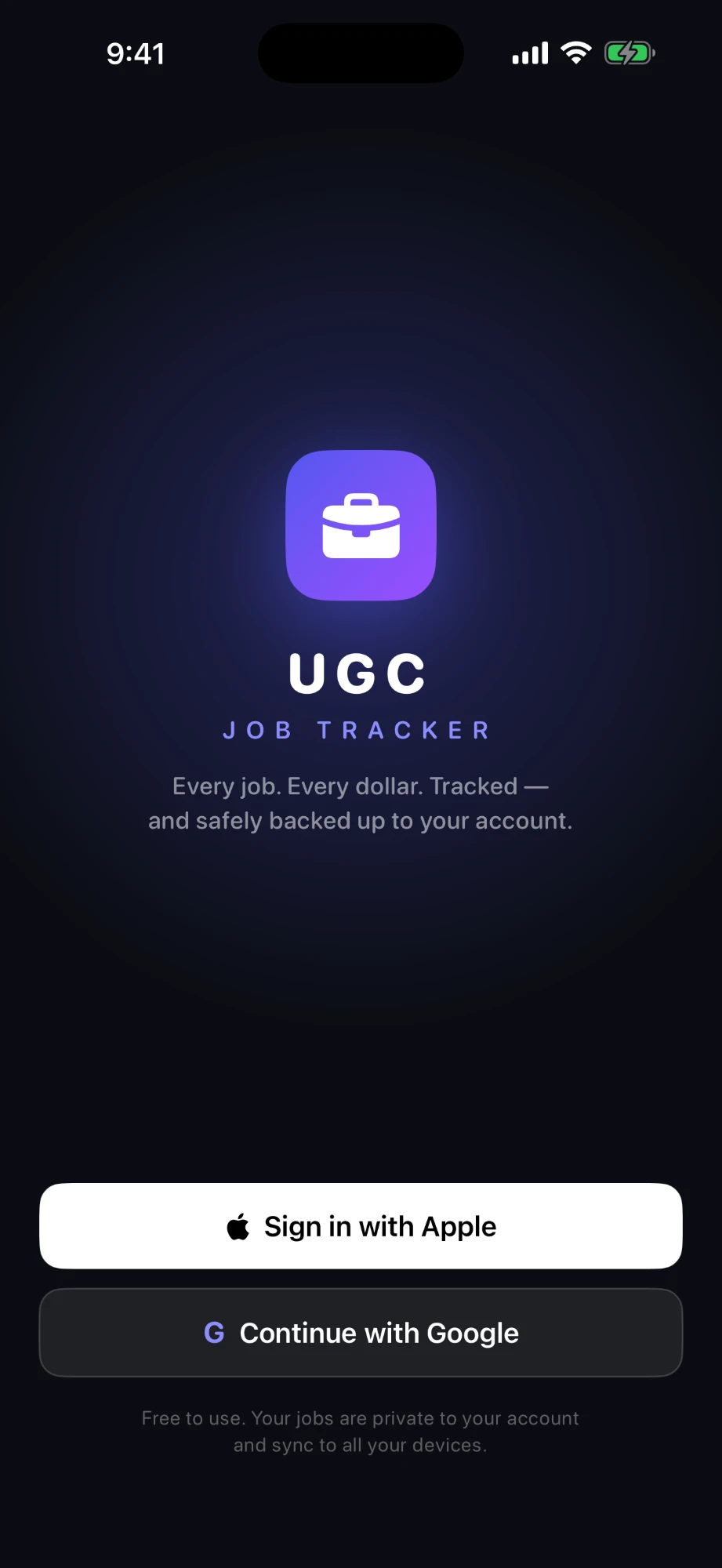 Sign in with Apple or Google