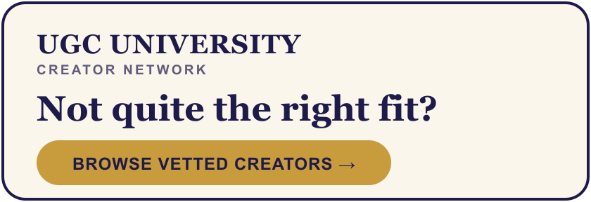 UGC University Vetted Creator Network